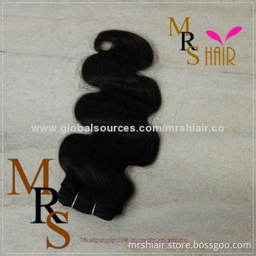 16-inch Natural Black New Body Wave Brazilian Hair Weaving